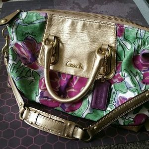 Floral Coach Satchel Handbag